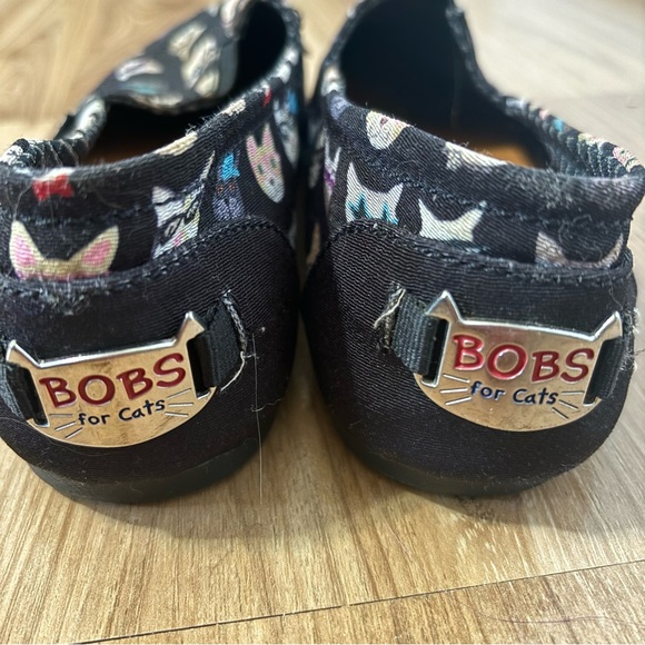 Sketchers BOB’S for Cats Slip-on Memory Foam Fabric Flats Size 6 Black/Multi - Picture 8 of 9